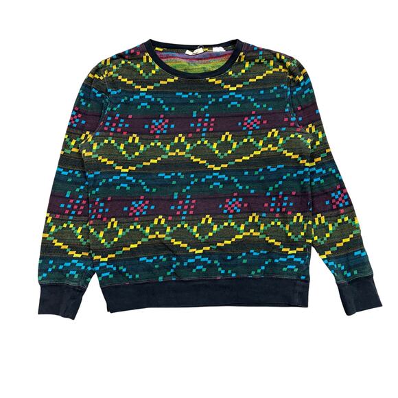 Rare Levi's Made and Crafted Retro Geometric Multicolor Sweatshirt Men's 3 / L - Picture 1 of 10